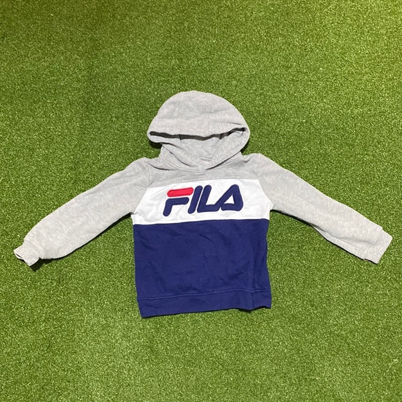 Fila fleece hoody boys blue white grey - Picture 1 of 4